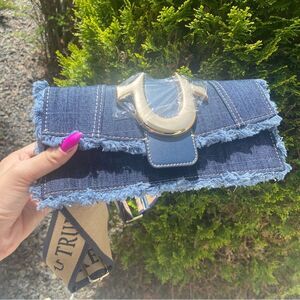 True Religion Denim Fringe Crossbody Bag - True Religion Purse Y2K Bag
